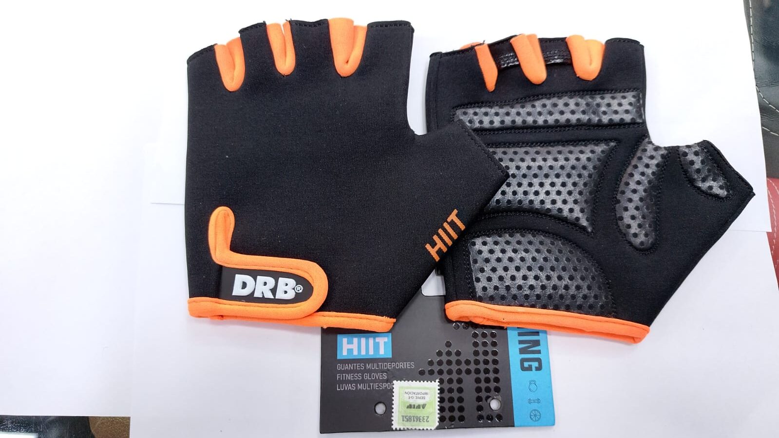 GUANTE FITNESS DRB HIT NEGRO NARANJA