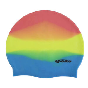 GORRRA Natacion silicona SPORTO multicolor rojo naranja amarillo verde celeste